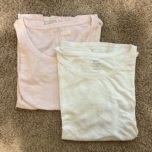 Old Navy White & Pink Relaxed Fit T-Shirts